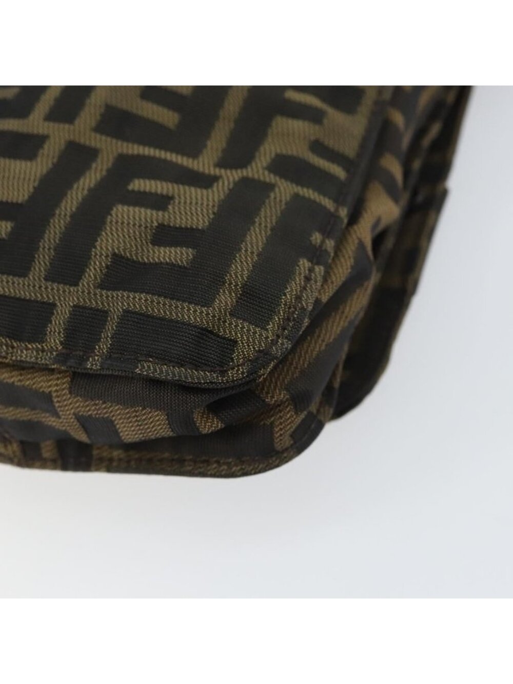 Authentic FENDI Zucca Canvas Shoulder Bag Black Brown - Picture 8 of 16